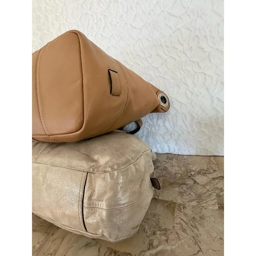 Bundle of 2 Coach bags silver and Brown shoulder bag